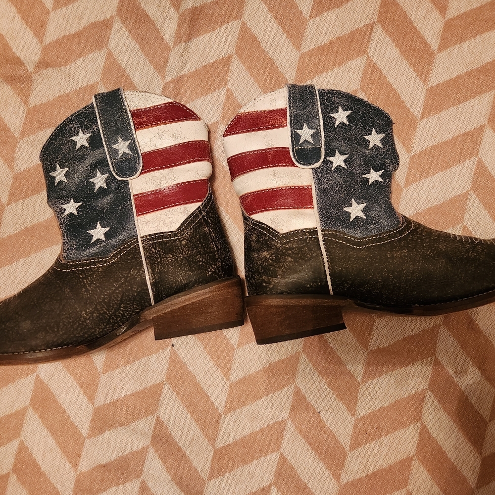 Roper American Patriotic Black and Red Western Boots - Picture 9 of 9